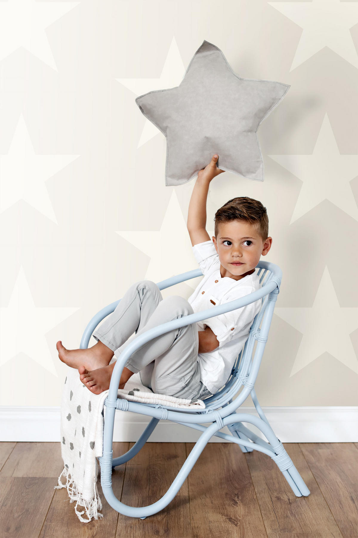 TAPETE Sterne 53 cm x 10.05 m - Beige, Papier (53/1000cm) - Origin Wallcoverings