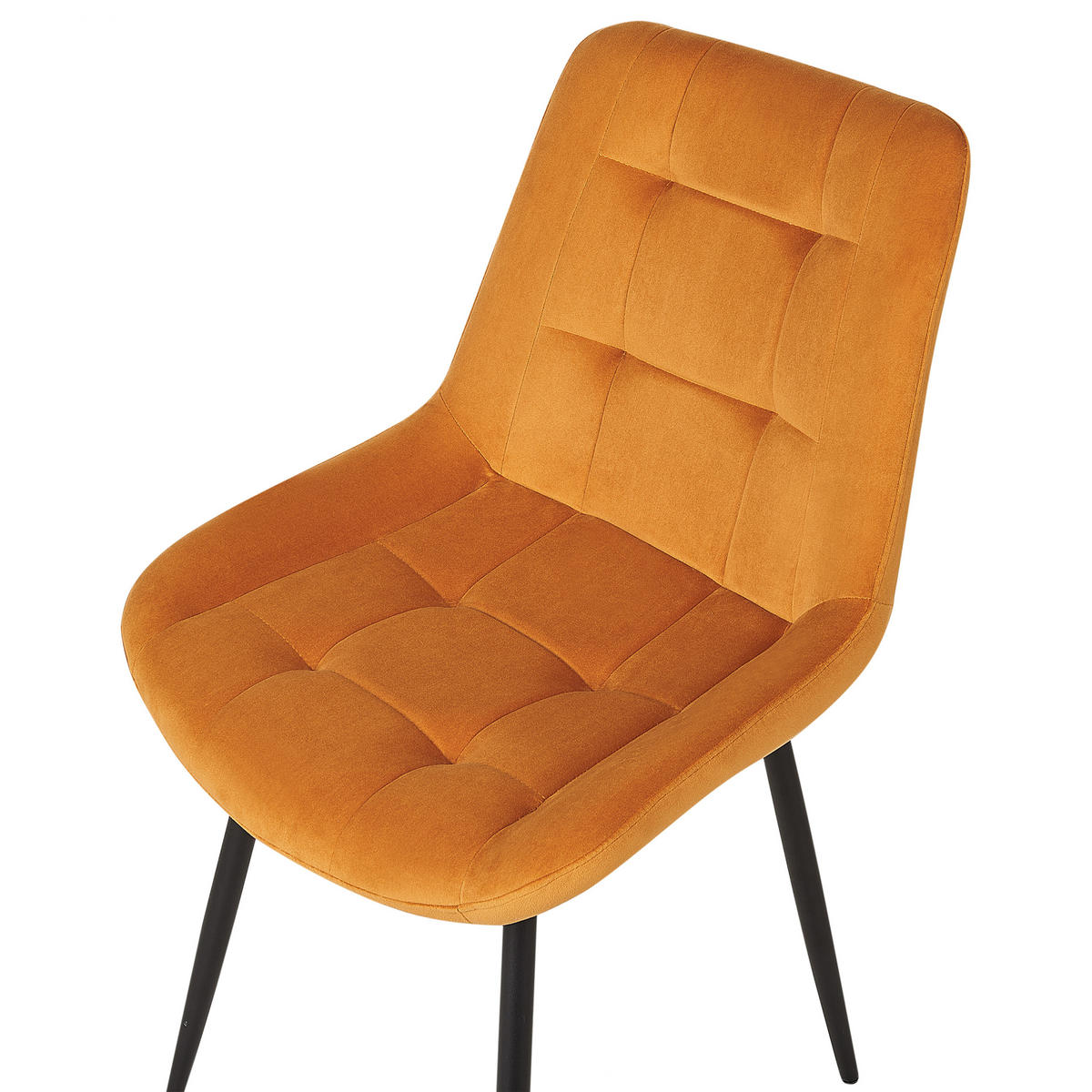 ESSZIMMERSTUHL 2er-Set Samtstoff orange Melrose - Schwarz/Orange, Textil (55/85/61cm) - Beliani