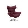 SESSEL SENSI Relaxstuhl mit 360° Drehung und Schwingfunktion – Lux-Schaumkissen, Kastanienbraun, 104x46x119 cm - Bordeaux/Schwarz, Holz/Textil (104/119/84cm) - DomoHome