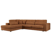 ECKSOFA Savona Orange Strukture - links - Schwarz/Orange, Kunststoff/Textil (316/249cm) - MKS
