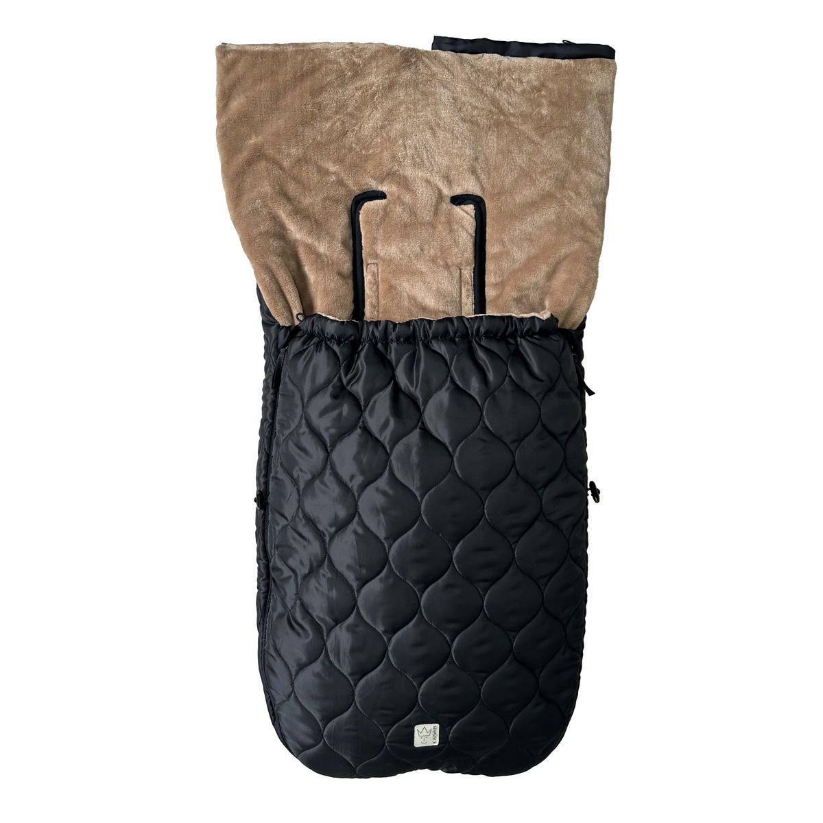 KINDERWAGEN-FUSSSACK Recy XL, black/light brown - Schwarz, Textil (44/7/95cm) - Kaiserbaby
