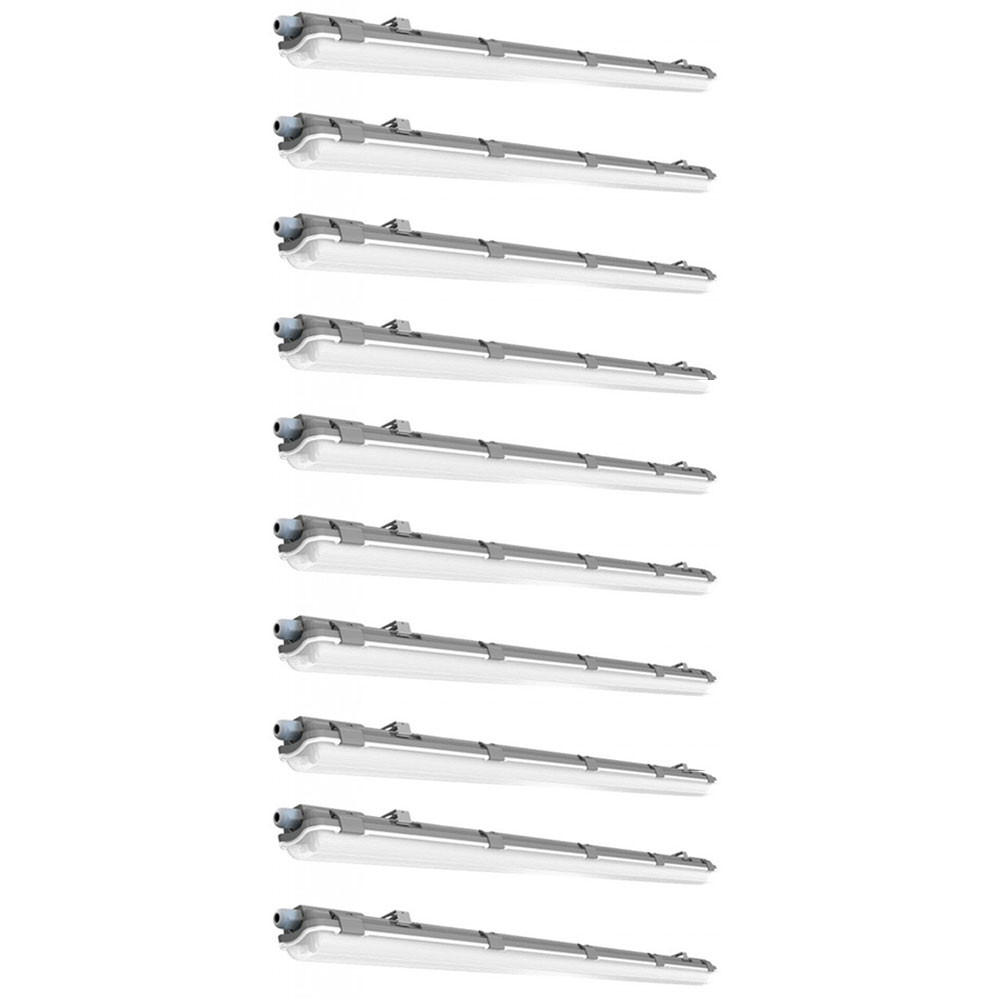 LED DECKENLEUCHTE Grau Modern 10er Set - Grau, Kunststoff (127.5/6.8/5.8cm)