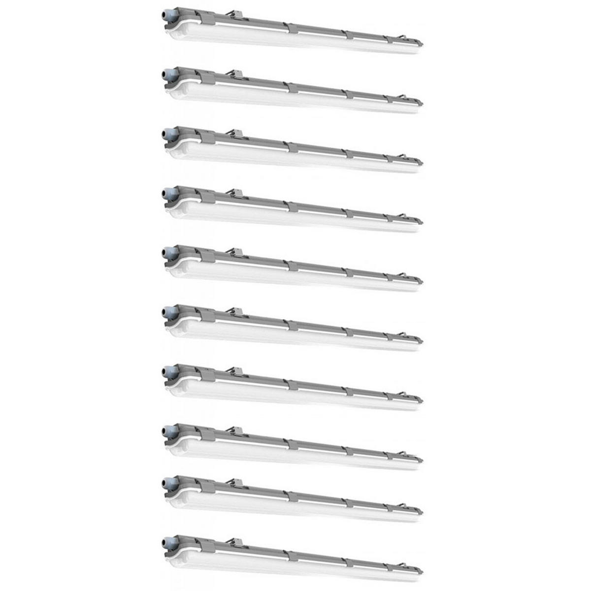LED DECKENLEUCHTE Grau Modern 10er Set - Grau, Kunststoff (127.5/6.8/5.8cm)