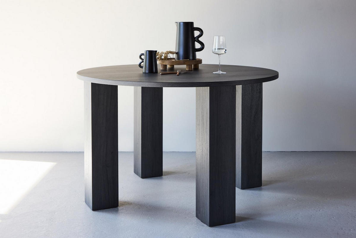 ESSTISCH, Juno, Schwarz, MDF, 120 x 120 x 75 cm - Schwarz, Holzwerkstoff (120/120/75cm) - ebuy24