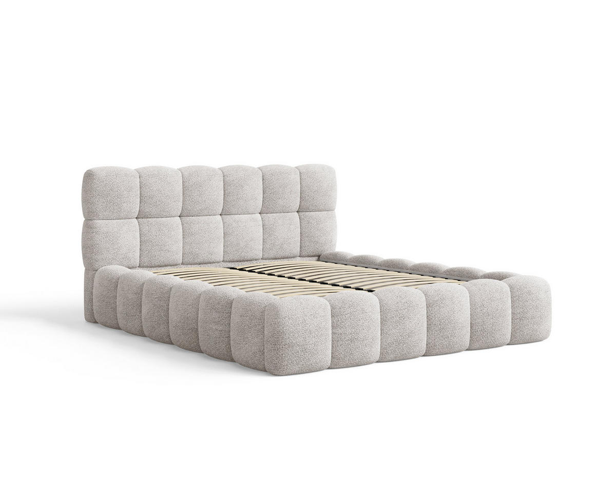 POLSTERBETT 19 - 140x200 cm – Arena – Bett mit Federmechanismus und Stauraum - Silberfarben, Holz (140/200cm) - ROYAL24_MARKT