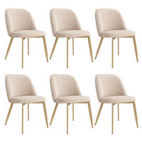 ESSZIMMERSTUHL 6er-Set Samt Beige mit goldfarbenen Metallbeinen - Beige, Metall (50/80/53.2cm) - Meubliv