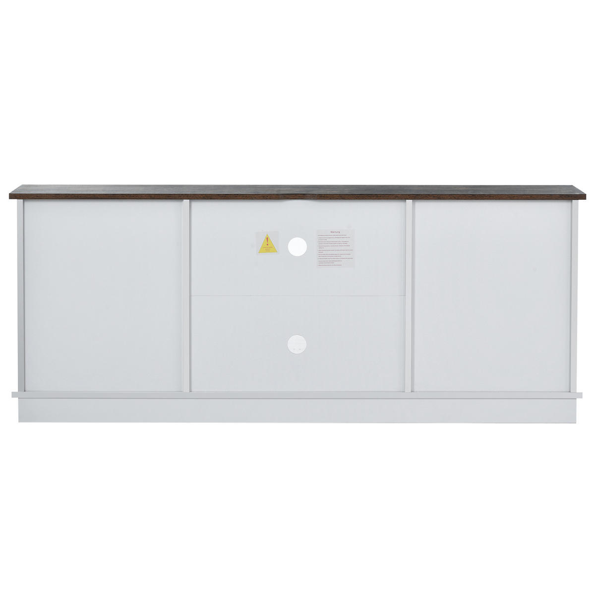 TV ormarić 150/40/60 cm smeđe-bijeli od iverice s kliznim vratima i podesivim policama - bijela, drvni materijal (150/60/40cm) - OKWISH
