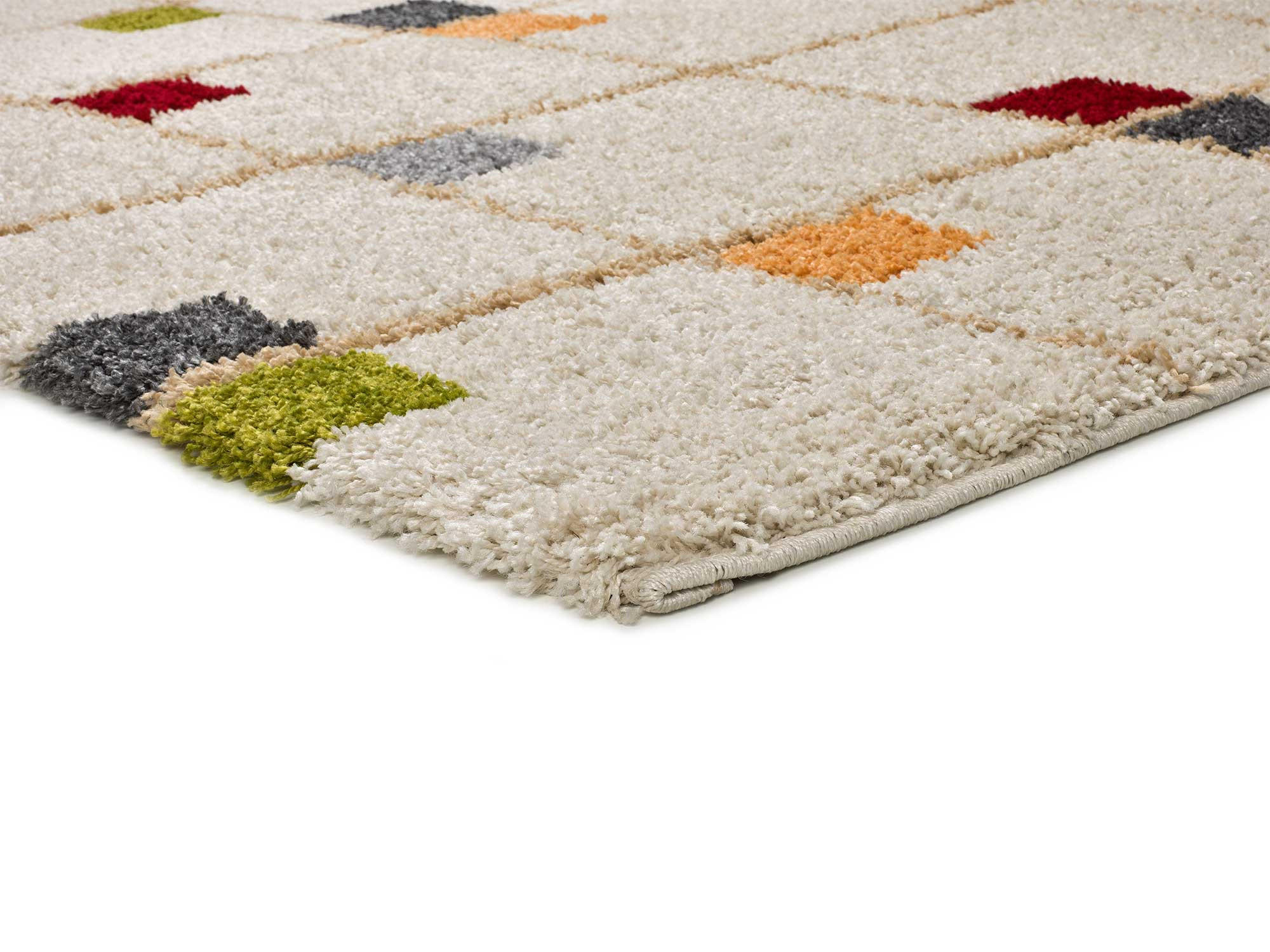 HOCHFLORTEPPICH beige und mehrfarbig Bremen 133/190 cm - Multicolor/Weiß, Naturmaterialien/Textil (133/190cm) - Atticgo