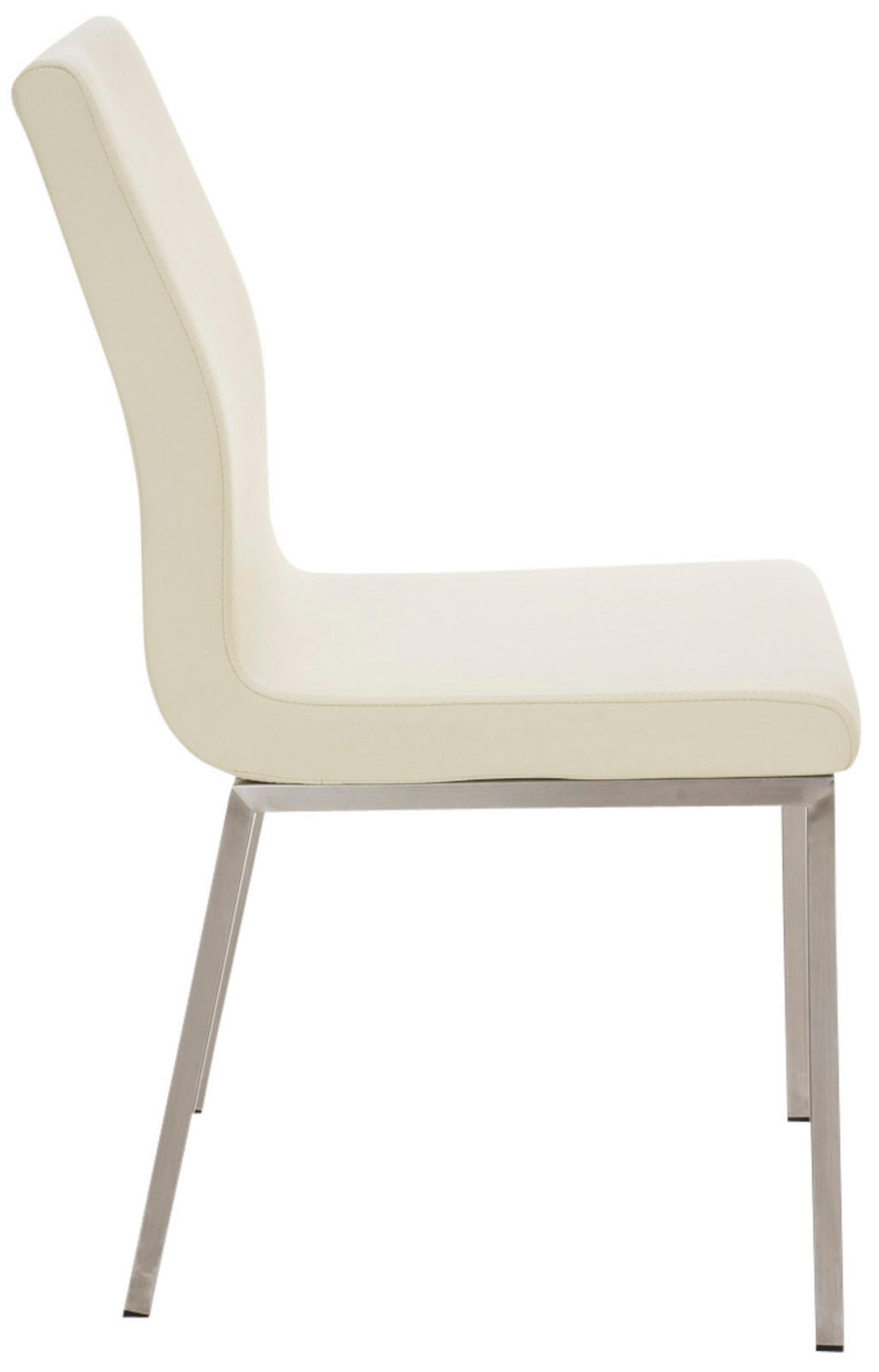 STUHL 2er Set Lederlook creme - Edelstahlfarben/Creme, Textil/Metall (40/88/50cm) - CLP