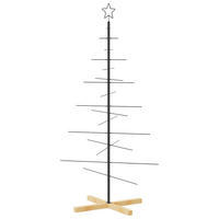WEIHNACHTSBAUM Metall Mit Holzständer Schwarz 150 Cm - Schwarz, Metall (150cm) - vidaXL
