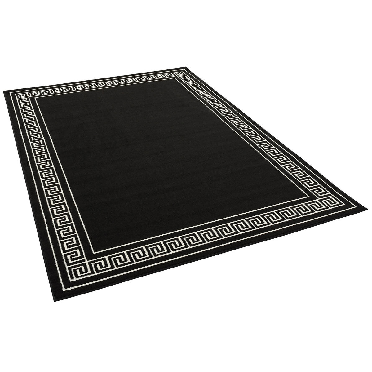 TRENDLINE SCHWARZ WEISS RÖMISCHE BORDÜRE - Schwarz/Weiß, Textil (120/170cm) - Pergamon