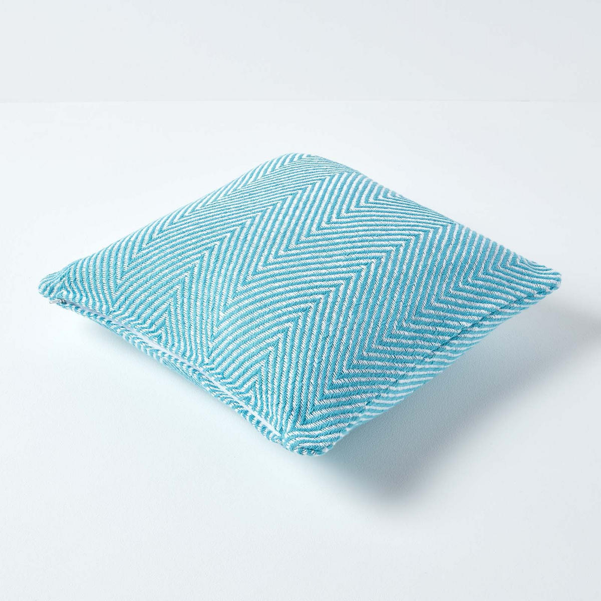 KISSENHÜLLE Halden Fischgrät 60/60 cm - Türkis, Textil (60/60cm) - Homescapes