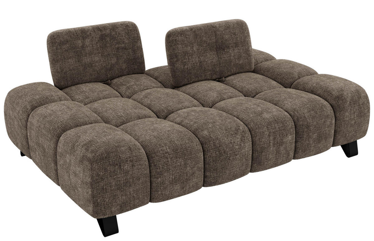 TROJMIESTNA POHOVKA NERANO - Hnedá tkaná ženilka - hnedá/čierna, kov/textil (220/88/146cm) - MKS