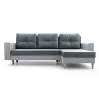 ECKSOFA Carl L - Grau + Hellgrau - Hellgrau, Holz (232/137cm) - Möblo