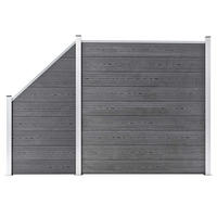 ZAUN_SET WPC 1 Quadrat + 1 Schräge 273/186 Cm Grau - Grau, Holzwerkstoff (273/186cm) - vidaXL