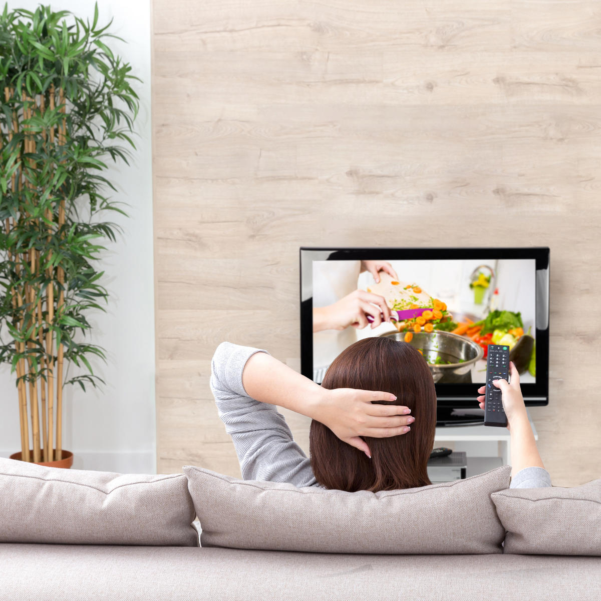 TV-BOARD - Hellbraun, Holzwerkstoff/Papier (80/45/40cm) - Relaxdays
