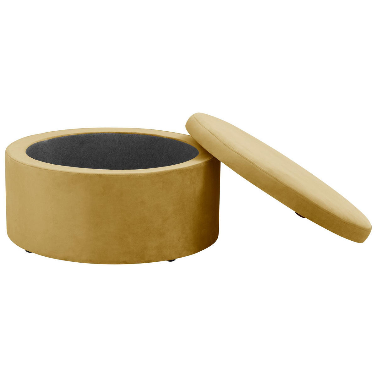 KINDERHOCKER Katyushka Samtvelours mais - Currygelb, Kunststoff (60/32/60cm) - 58aufmkessel