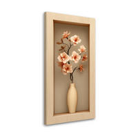 LEINWANDBILD Blumen in einer Vase in einer 3D-Vertiefung 40x80cm - Beige, Textil (40/80cm) - Feeby