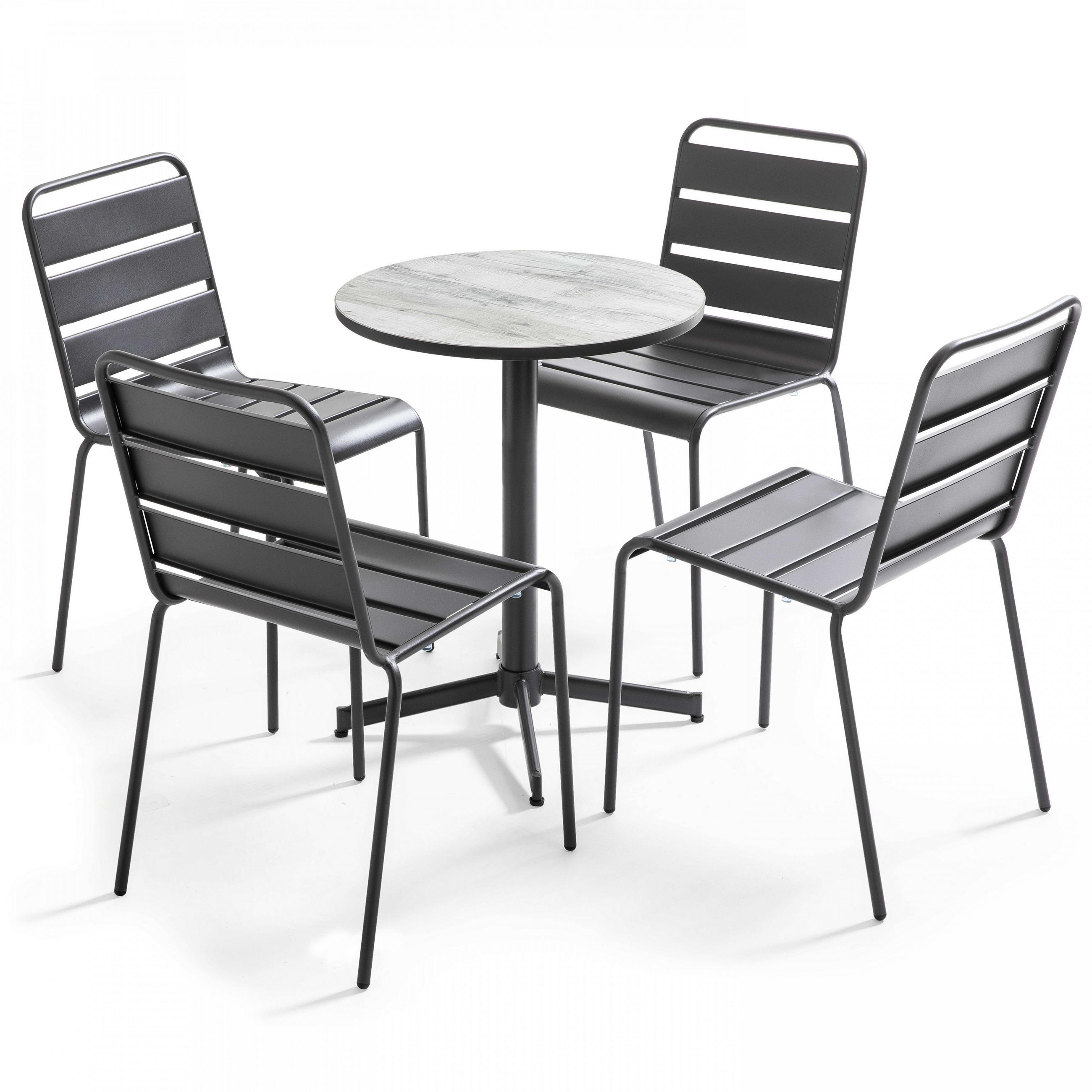 GARTENSET 5-tlg., Grau - Grau, Metall - Oviala