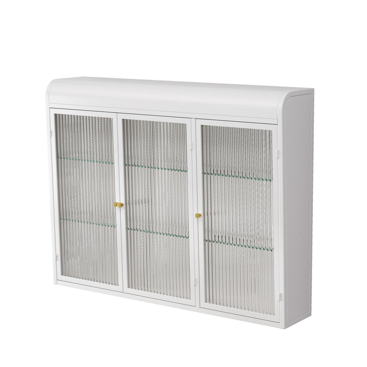 KÜCHENOBERSCHRANK mit Glasfront in Weiß, 3 Türen – wandmontiert - Weiß, Glas (90/70/19.5cm) - BEAOK