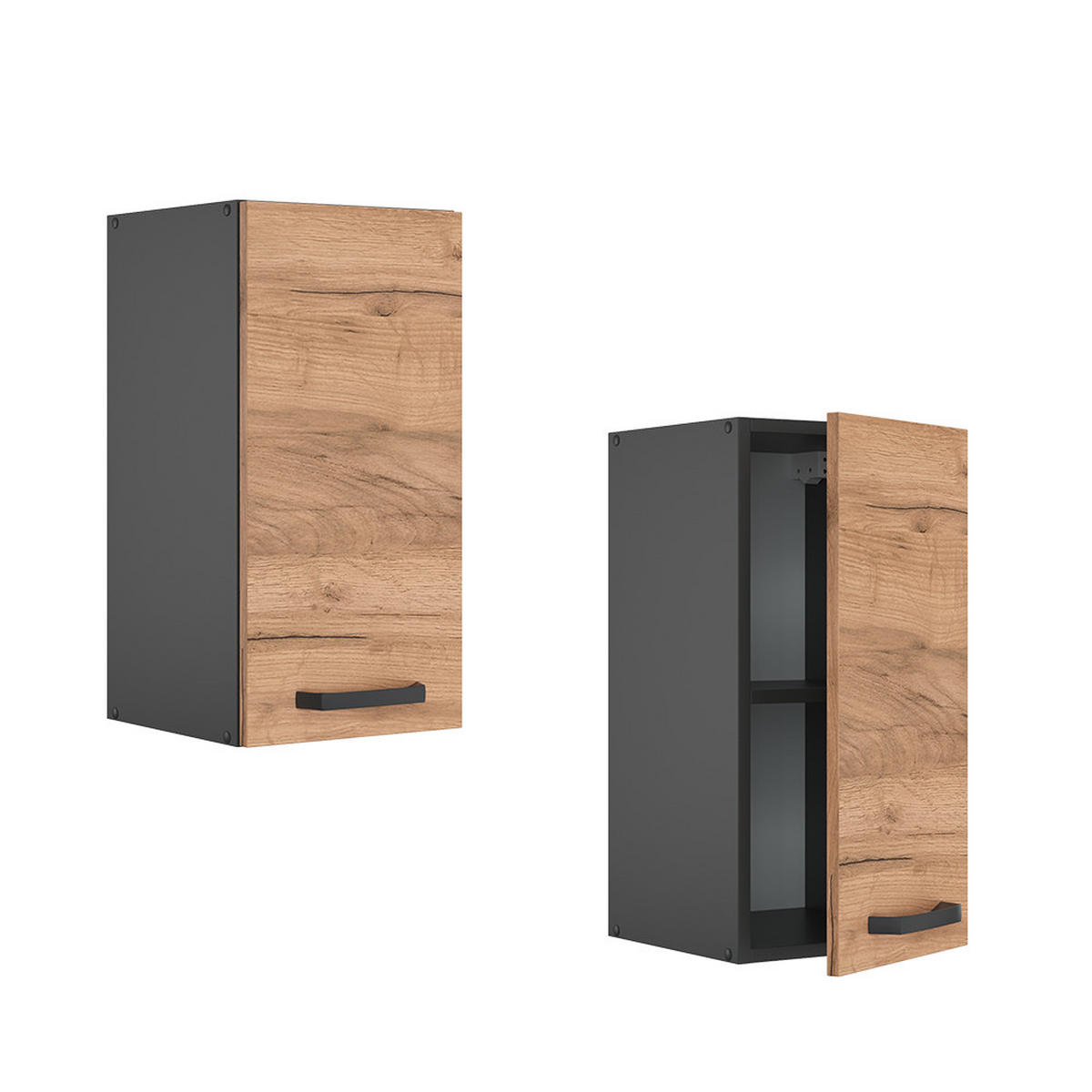 HÄNGESCHRANK R-Line Goldkraft Eiche 30 cm - Honigeiche/Anthrazit, Holzwerkstoff (30/60/31cm) - Vicco
