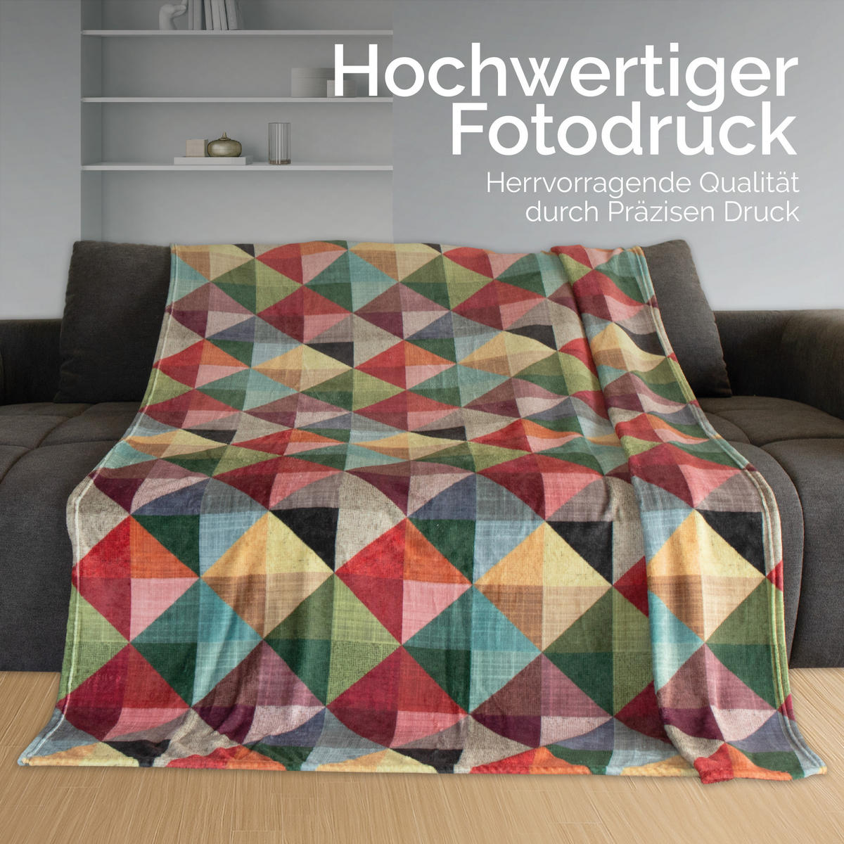 WOHNDECKE 150x200cm Design - Cubus - Rot/Multicolor, Textil (150/200cm) - Bestlivings
