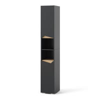 BADSCHRANK Marelle Anthrazit 30 x 180 cm mit Türen und offenen Fächern - Anthrazit, Holzwerkstoff (30/180/35cm) - Vicco