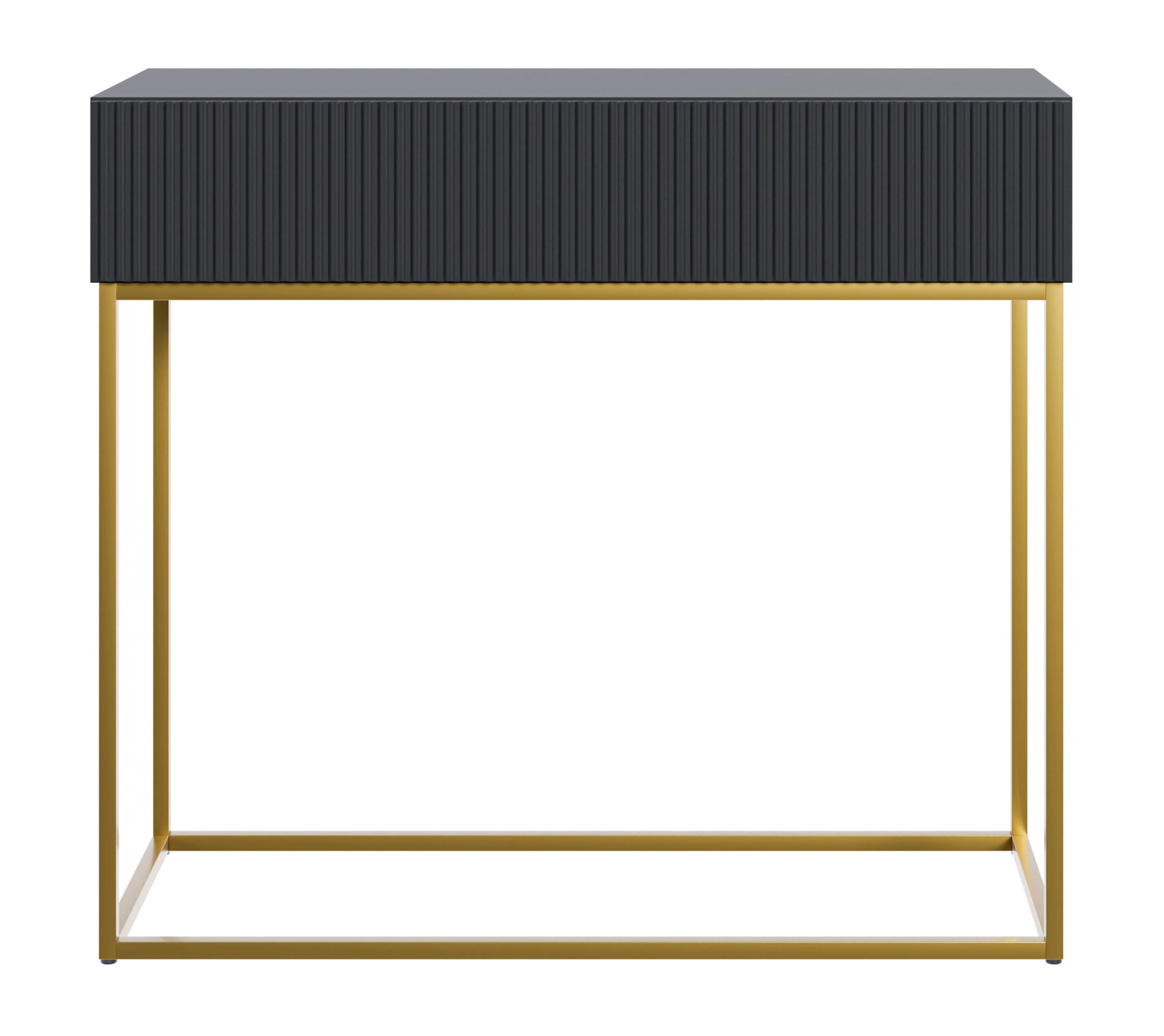 KONSOLENTISCH Veldio Schwarz mit goldenen Beinen 90 cm - Goldfarben/Schwarz, Holzwerkstoff/Metall (35.6/90/79cm) - Selsey