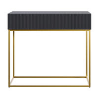 KONSOLENTISCH Veldio Schwarz mit goldenen Beinen 90 cm - Goldfarben/Schwarz, Holzwerkstoff/Metall (35.6/90/79cm) - Selsey