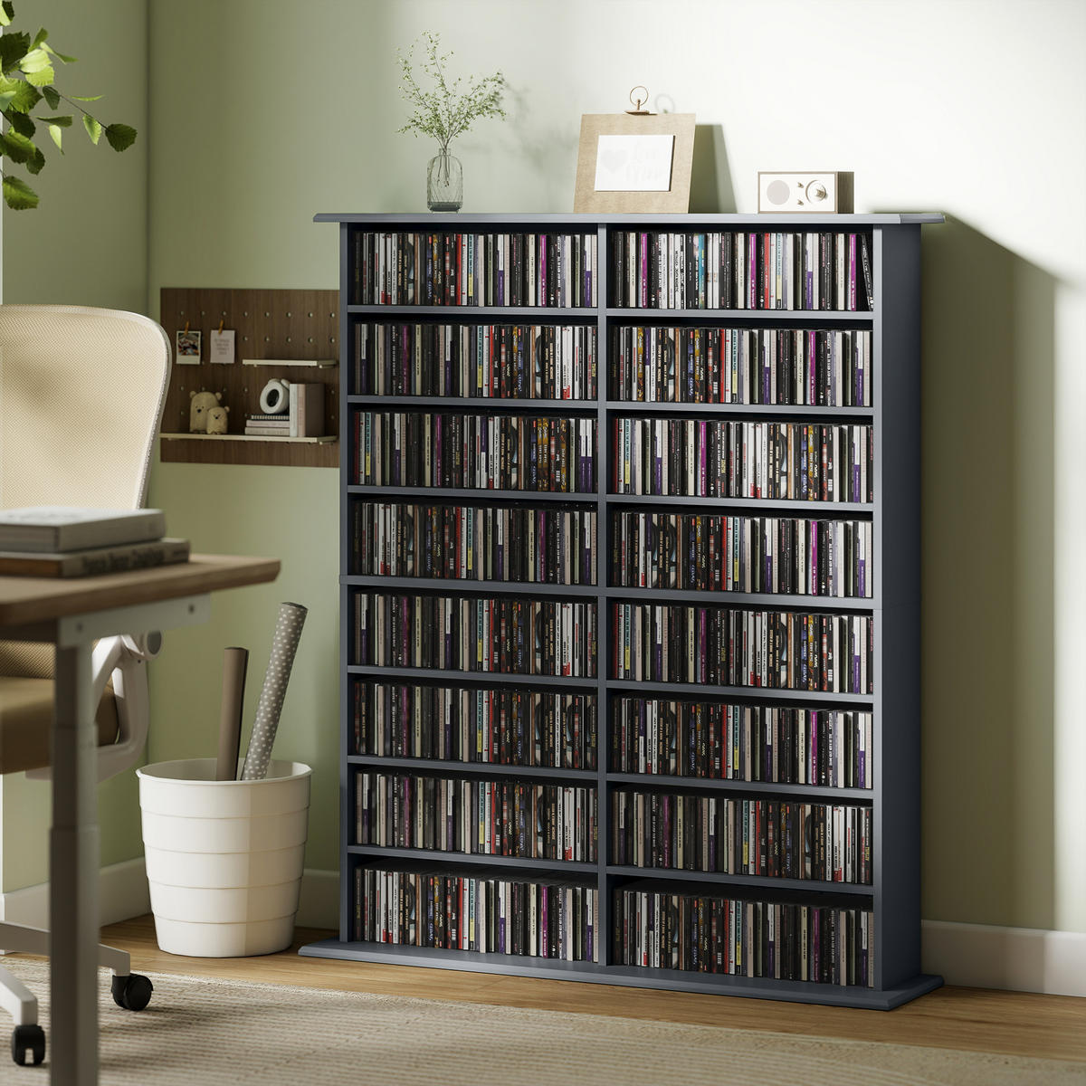 CD-REGAL DE-14528 16 Fächer mit verstellbaren Böden Grau - Grau, Holzwerkstoff (24/126.3/106.5cm) - ComfortXL