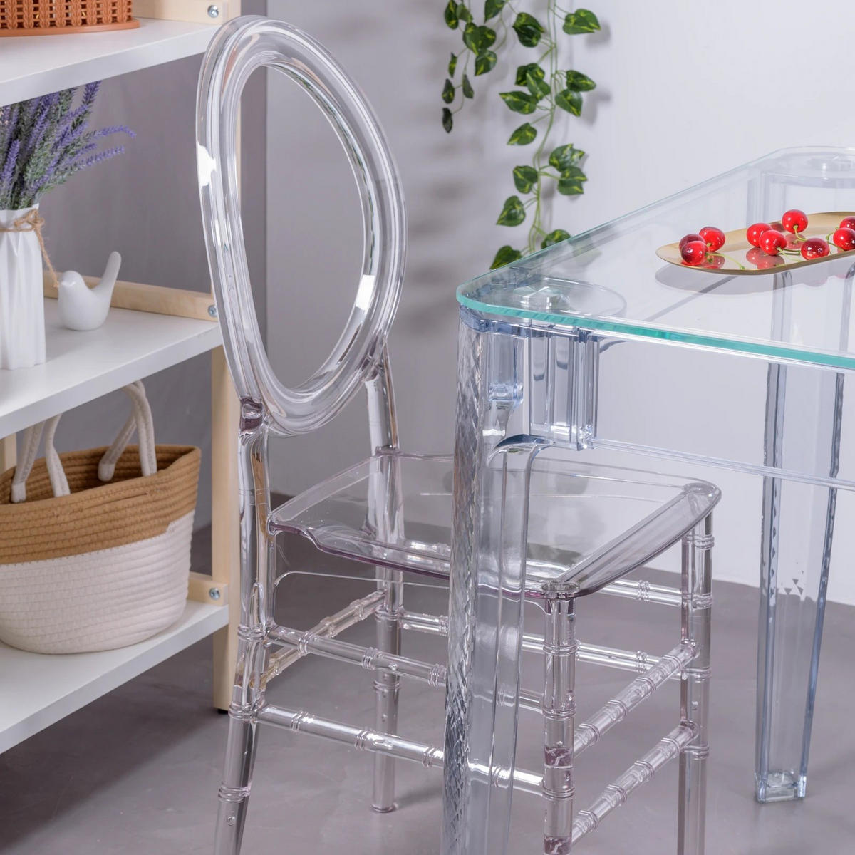 ESSZIMMERMÖBEL-SET Transparent Kunststoff Transparent - Transparent, Kunststoff - Nest Dream