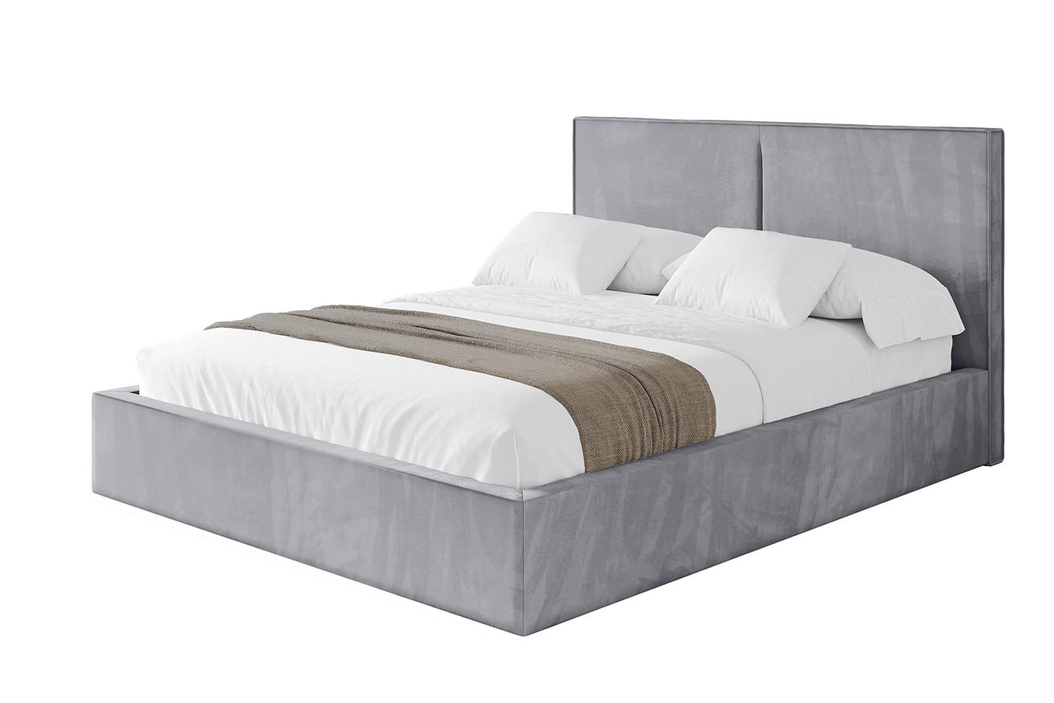 POLSTERBETT mit Bettkasten und Lattenrost, Bett mit Matratze H3/H4 - VANTO 180x200 Hellgrau - Hellgrau, Holzwerkstoff/Textil (180/200cm) - ALTDECOR
