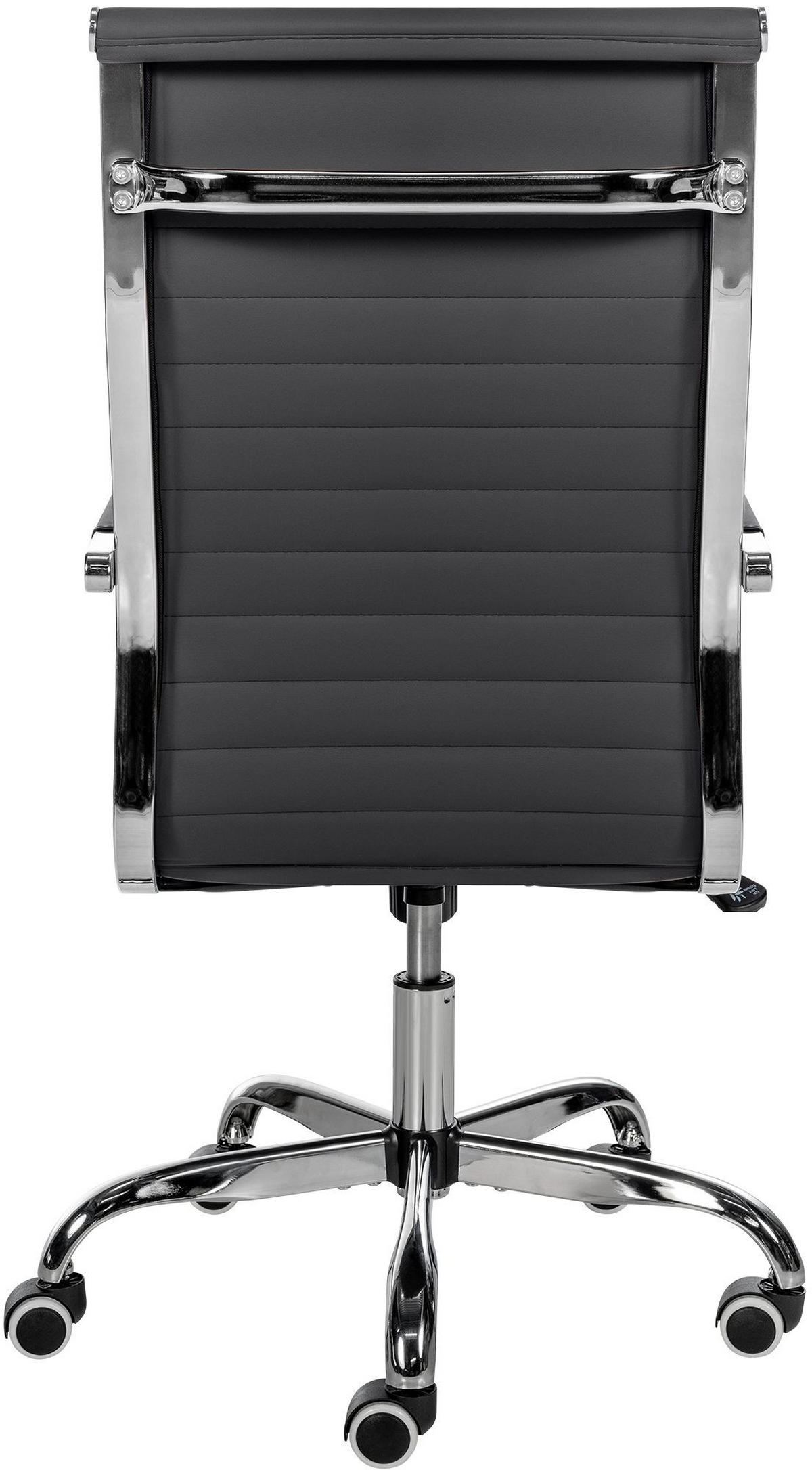 DREHSTUHL Lederlook schwarz - Schwarz, Textil/Metall (51/98/63cm) - CLP