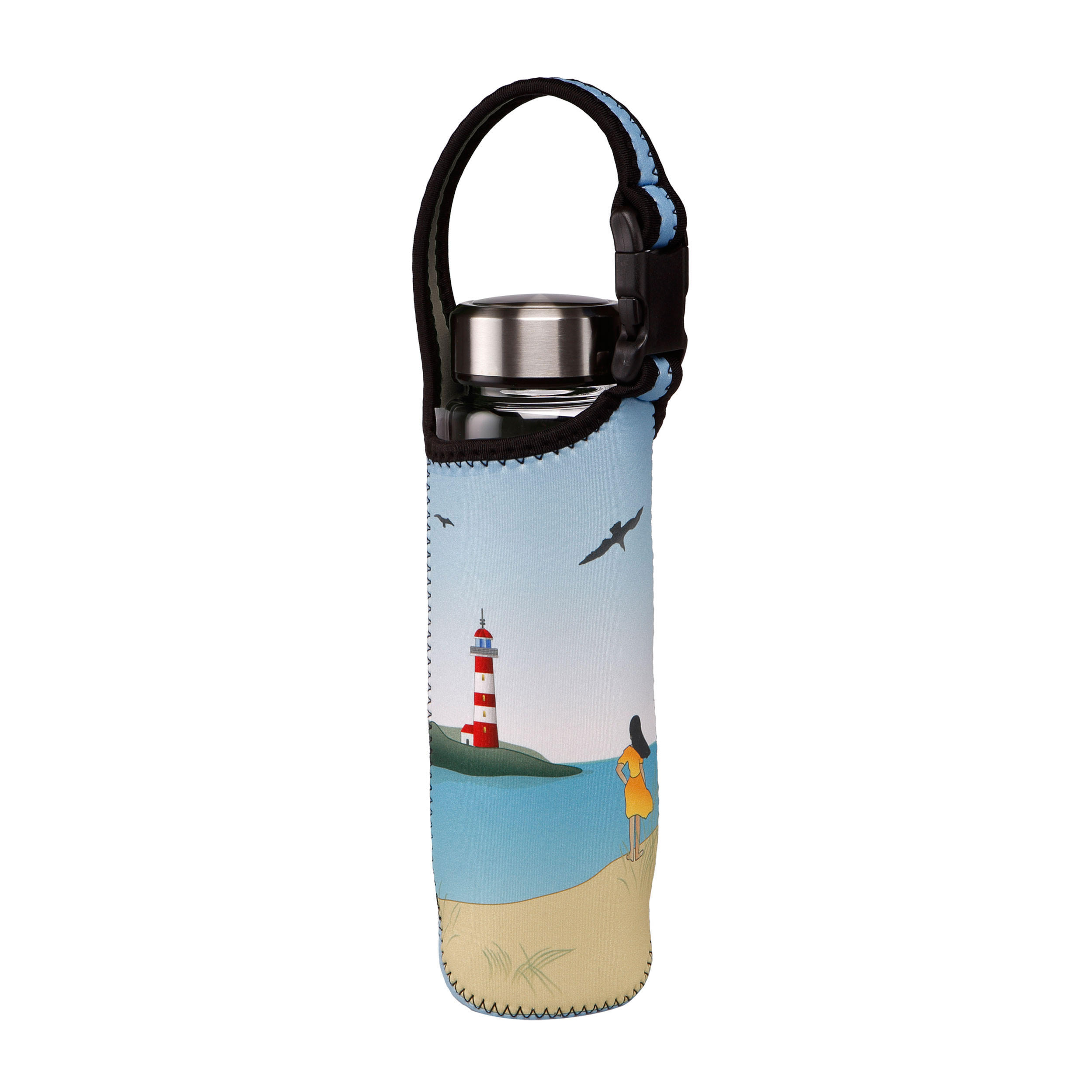 TRINKFLASCHE Ocean Love, Scandic Home, Glas-Kombi, Bunt, 700 ml - Multicolor, Glas (0.7L) - Goebel
