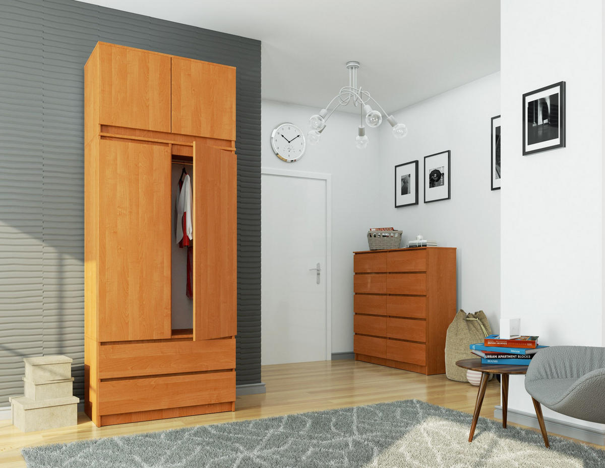 KLEIDERSCHRANK Erlefarben 234/90/51 - Erlefarben, Holzwerkstoff (90/234/51cm) - RAUMHIRSCH FURNITURE