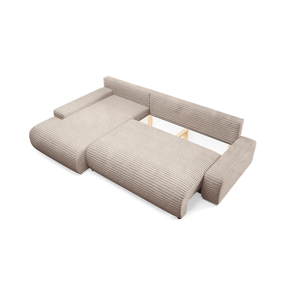ECKSOFA Ivana 3 Sitzplätze Taupe - Taupe, Holz (265/172cm) - Petits-meubles