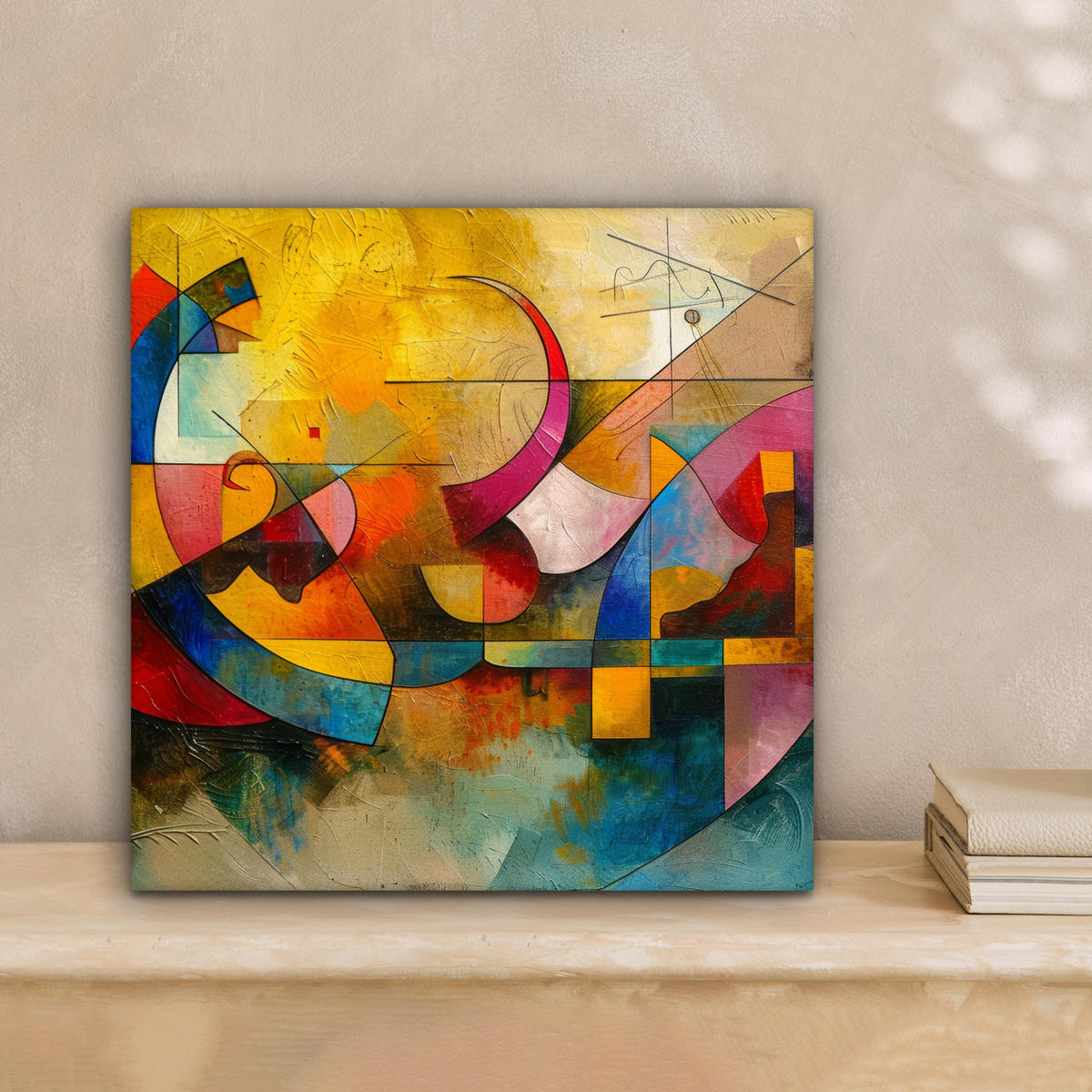 LEINWANDBILD Kunst - Abstrakt - Modern Deko Wohnzimmer 20x20 cm - Gelb, Textil (20/20cm) - MuchoWow