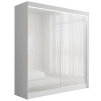 KLEIDERSCHRANK PEKA mit LED - 200 cm - Weiß - Weiß, Holzwerkstoff (200/215/61cm) - ALTDECOR