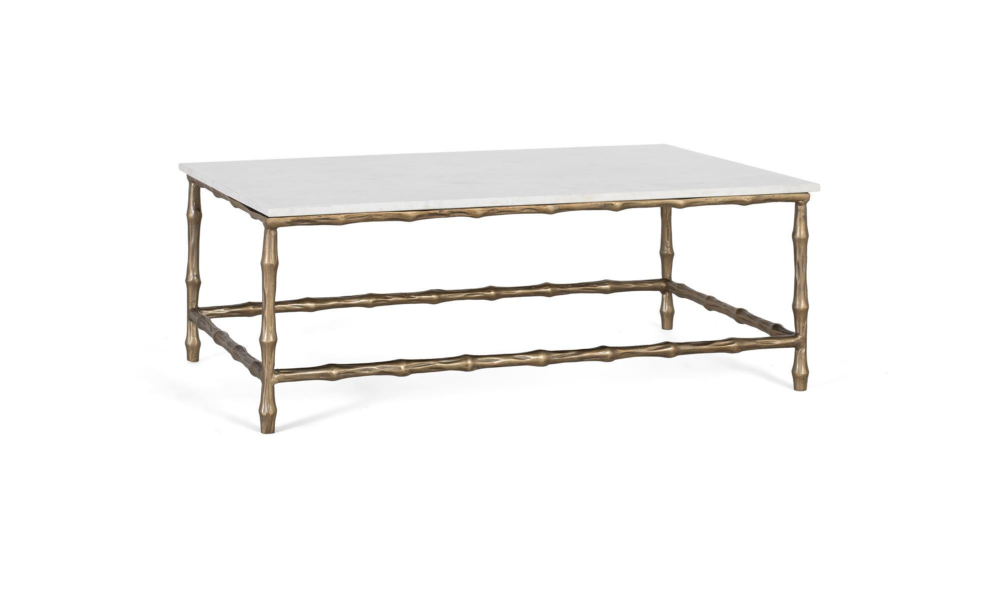 COUCHTISCH aus Marmor - Weiß, Metall (60/110/39cm) - Giner y Colomer