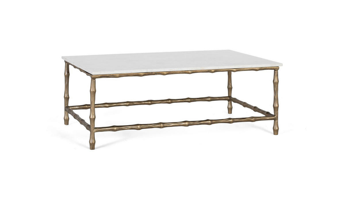 COUCHTISCH aus Marmor - Weiß, Metall (60/110/39cm) - Giner y Colomer