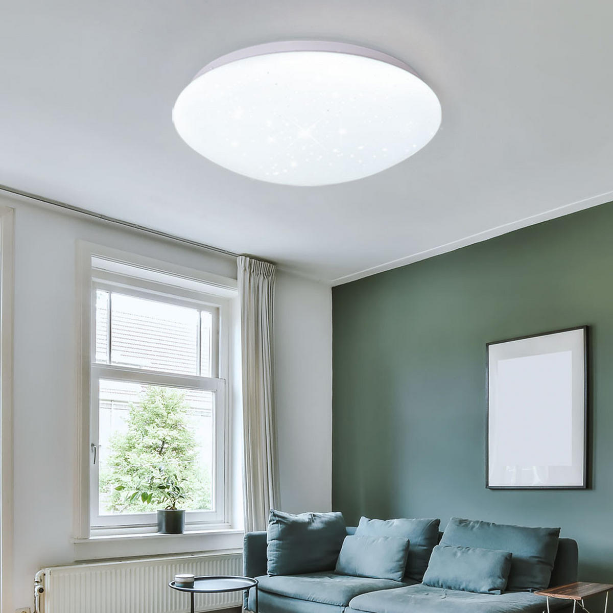 LED DECKENLEUCHTE Sternen Effekt Weiß - Weiß, Metall (33/10.2/10.2cm)