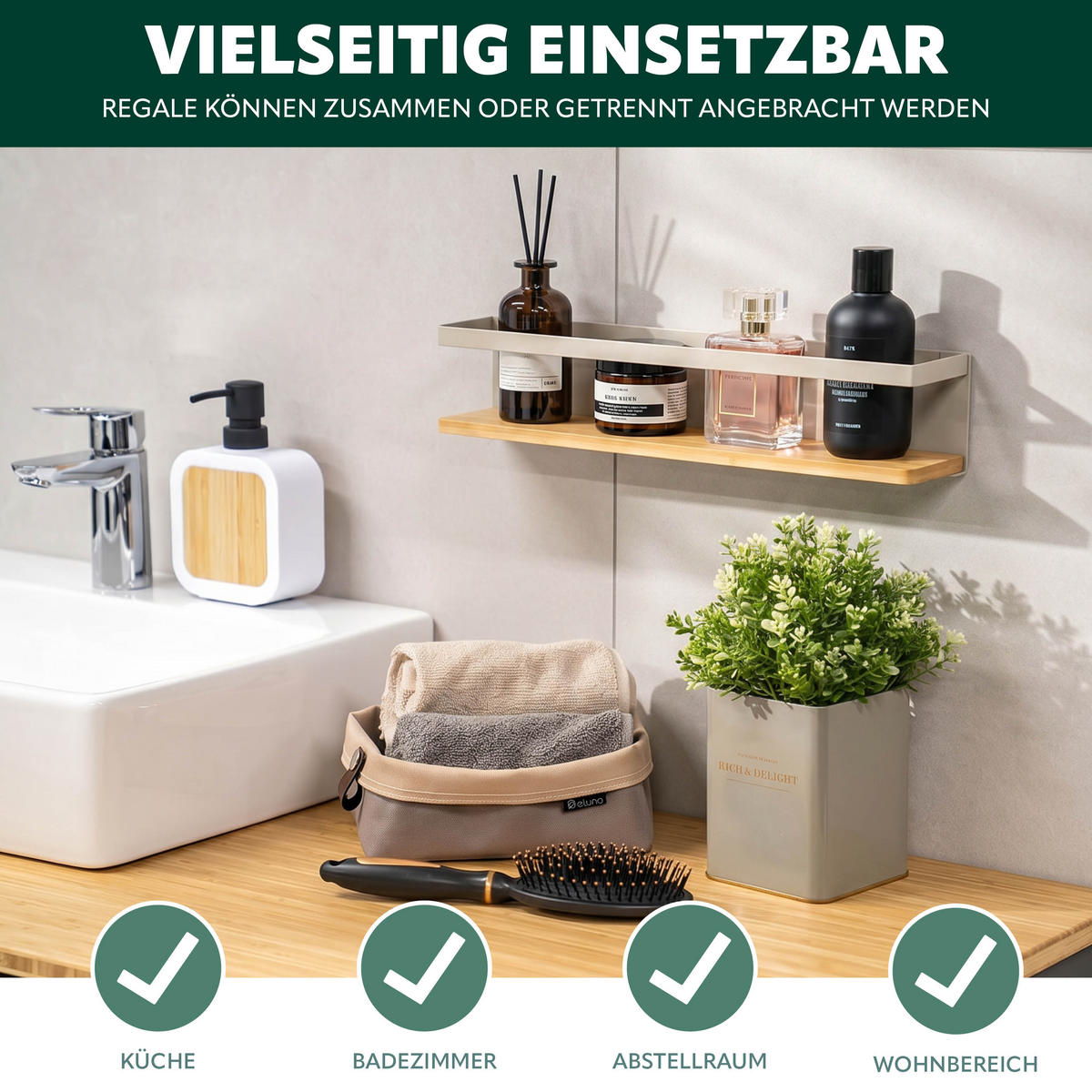 GEWÜRZREGALE 2er Set, Metall, beige - Beige, Metall (38/8/7cm) - eluno