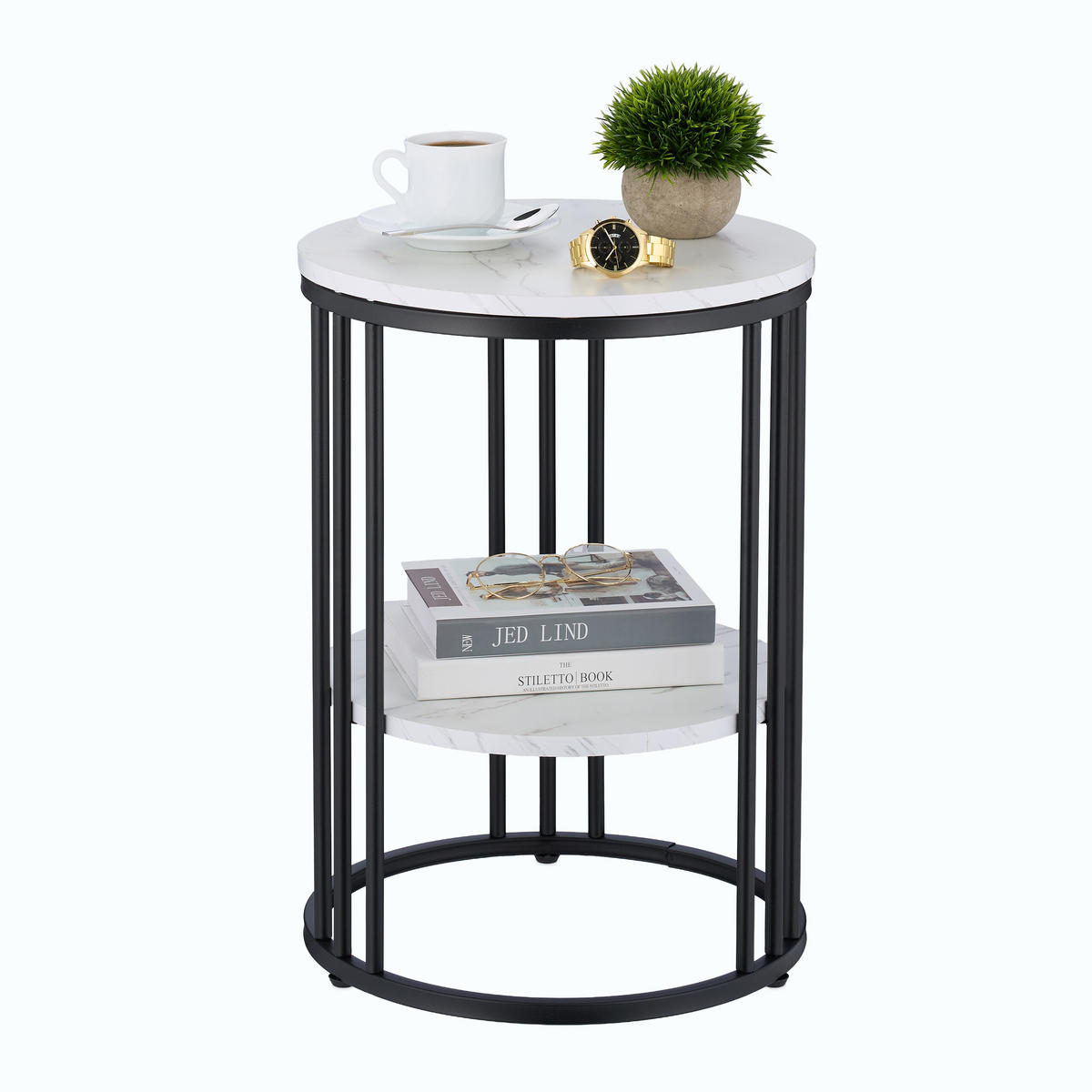 BEISTELLTISCH - Multicolor, Holzwerkstoff/Metall (40/40/56cm) - Relaxdays