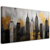 LEINWANDBILD Wolkenkratzer-Gebäude-Architektur - Grau, Textil (80/40cm) - Feeby