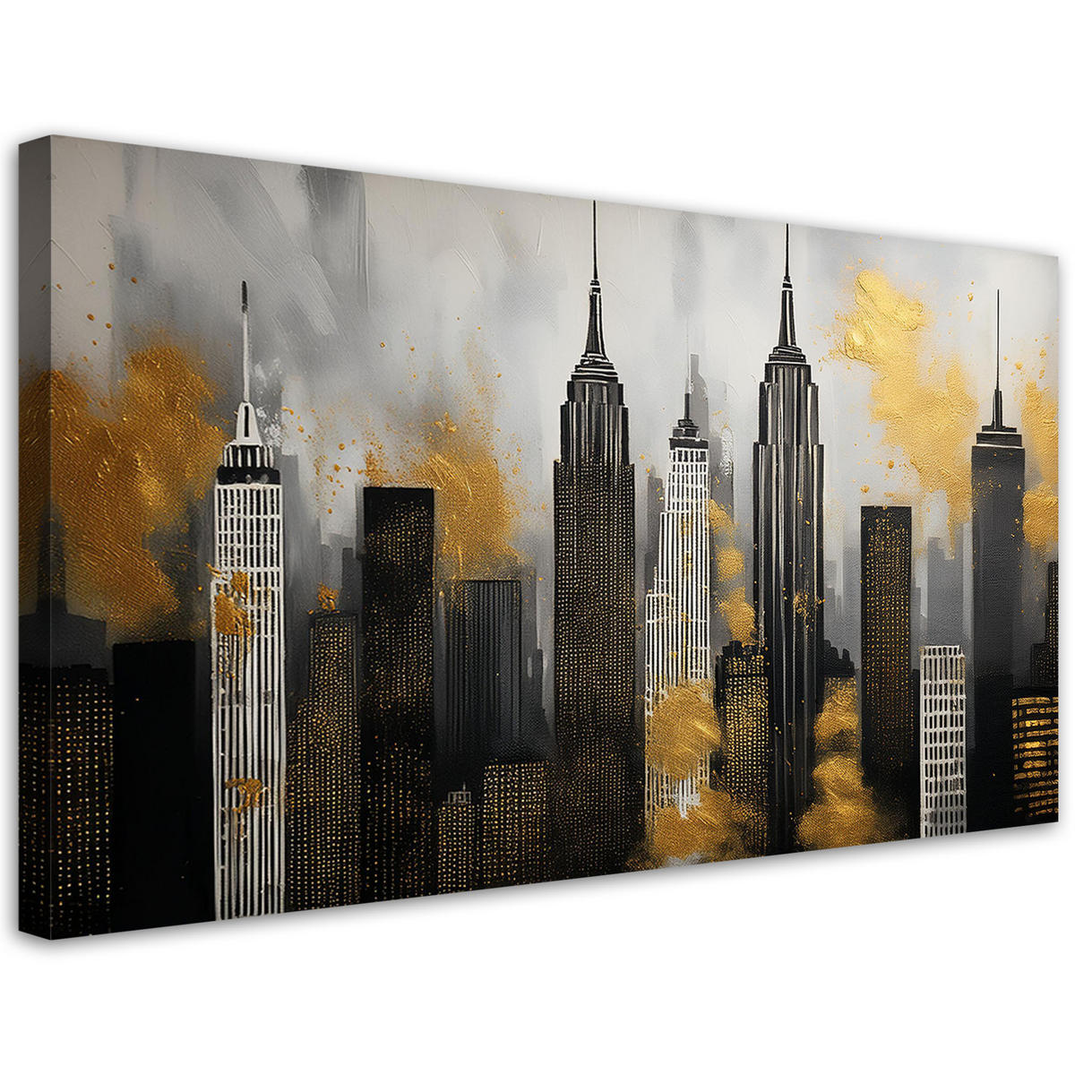 LEINWANDBILD Wolkenkratzer-Gebäude-Architektur - Grau, Textil (80/40cm) - Feeby