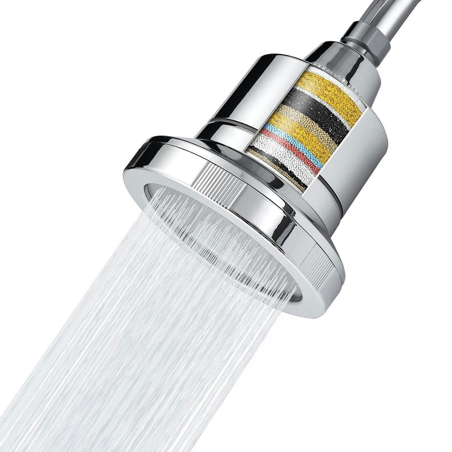 DUSCHKOPF mit Filter 20-stufig rund 11.5 cm Chrom - Silberfarben, Metall (11.5/11.5/11.5cm)