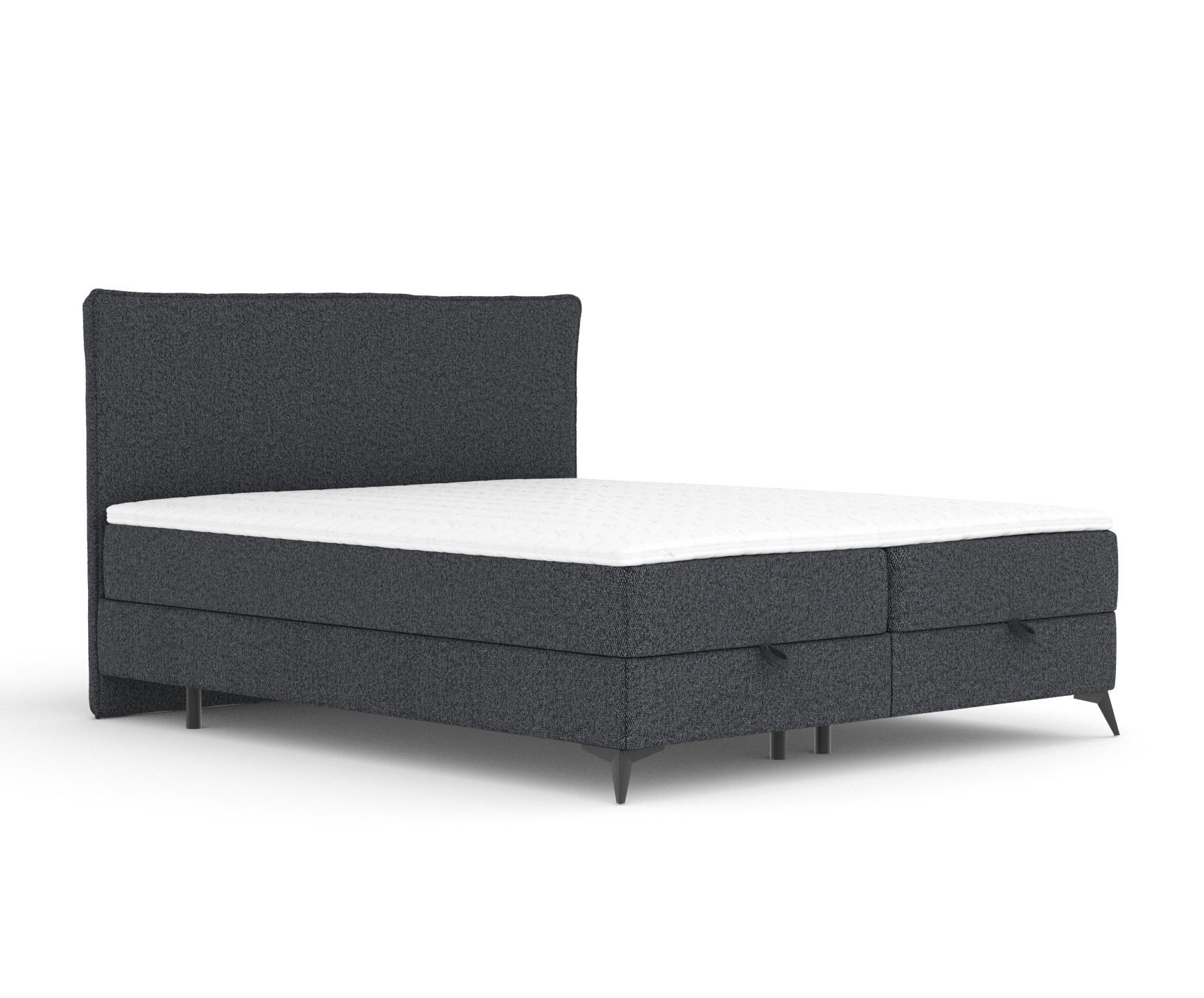 BOXBETT Peru Schwarz 200/200 cm im Webstoff - Schwarz, Holz/Holzwerkstoff (200/200cm) - Maison de Reve