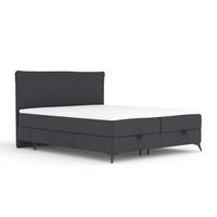 BOXBETT Peru Schwarz 200/200 cm im Webstoff - Schwarz, Holz/Holzwerkstoff (200/200cm) - Maison de Reve
