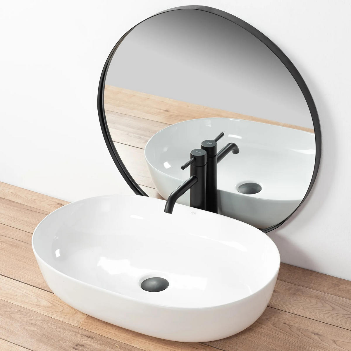 AUFSATZWASCHBECKEN Cleo White – Rea - Weiß, Keramik (41/14/60.5cm) - REA