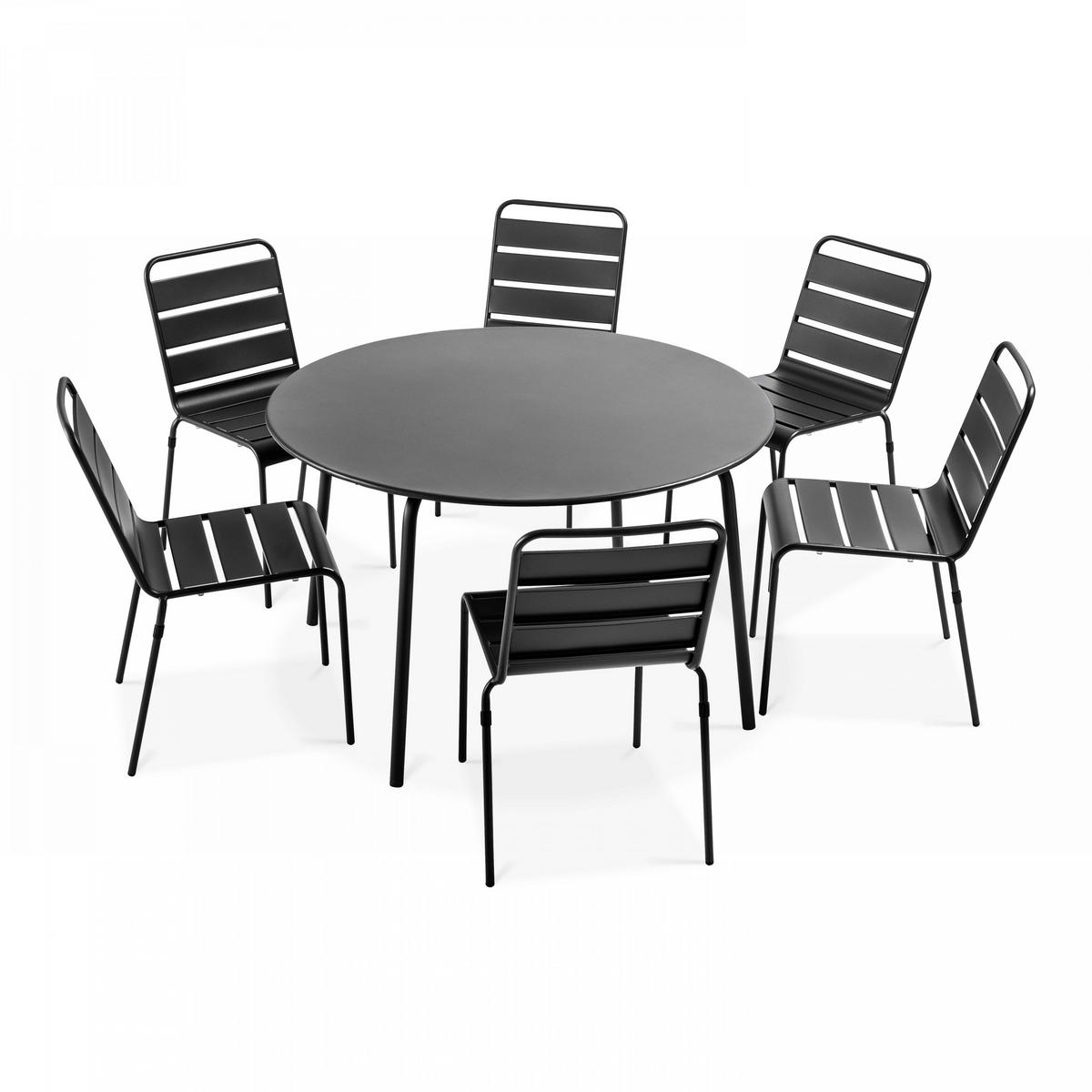 GARTENSET 7-tlg., Grau - Grau, Metall - Oviala